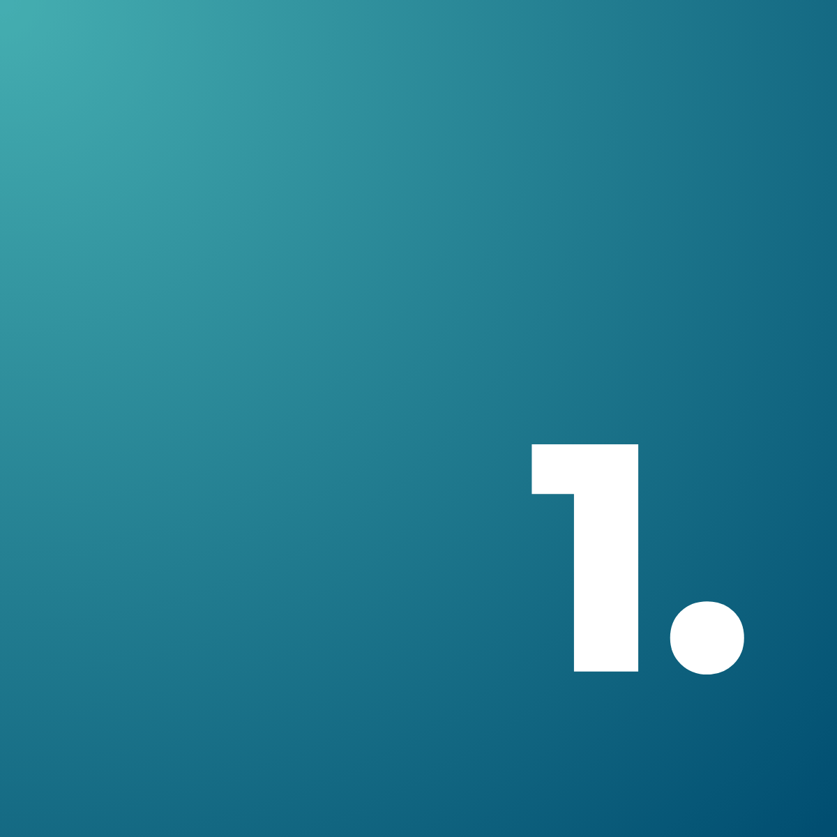 Blue gradient background with number one