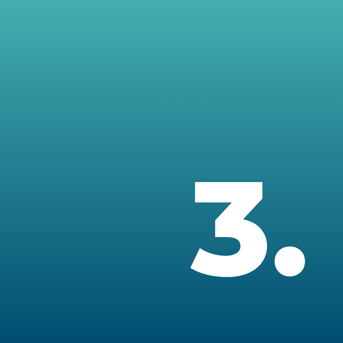 Blue gradient background with number three