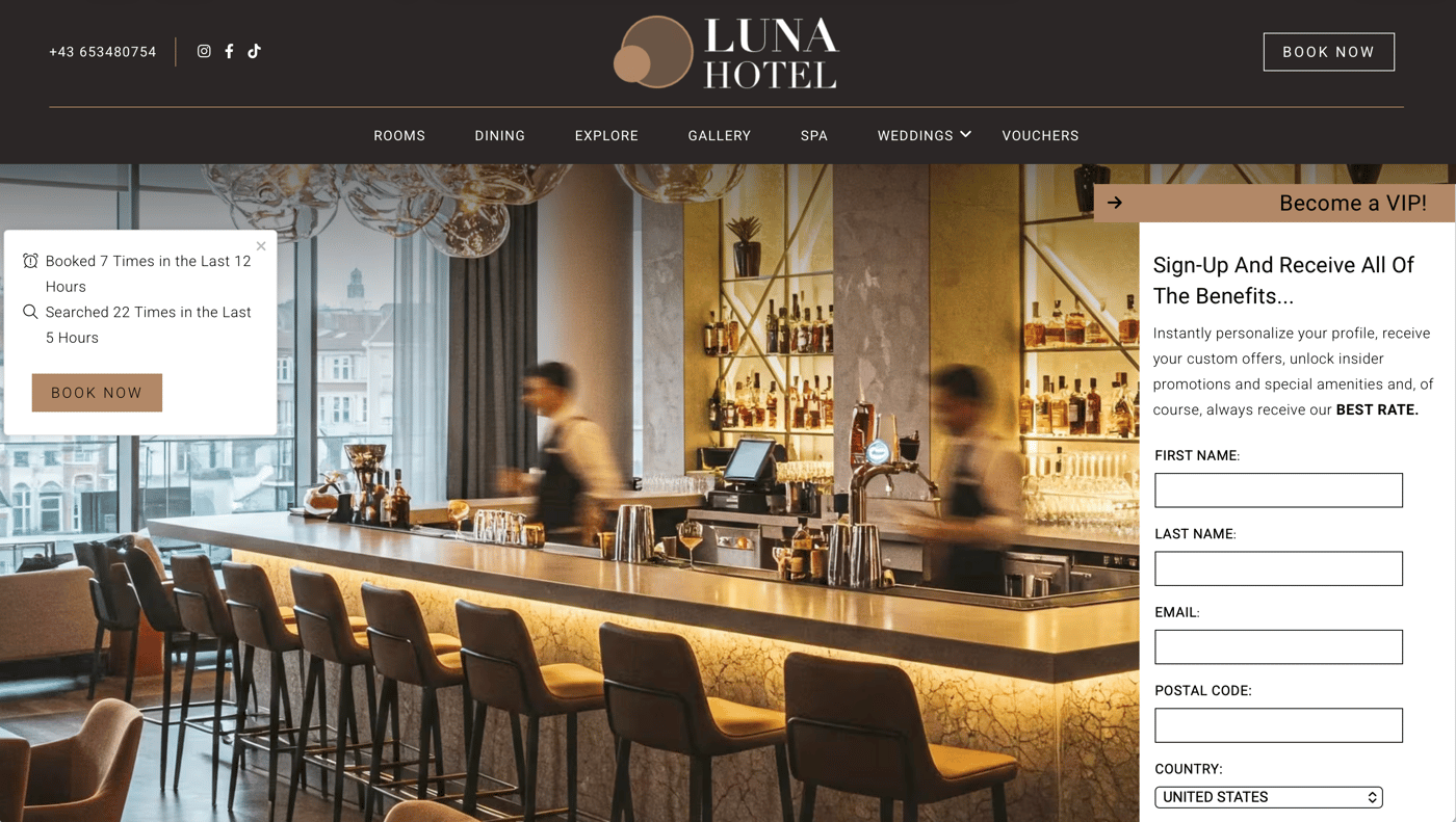 Hotel Screenshot on Desktop