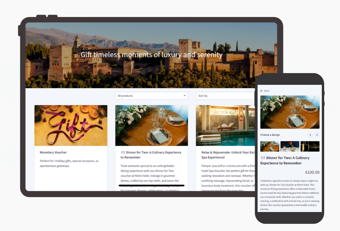 Vouchers Page - Image Presentation